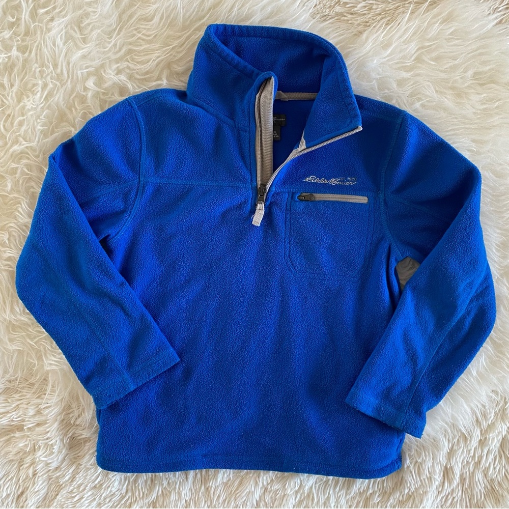 Eddie Bauer 1/4 Zip Navy Blue Fleece Pullover, size 8